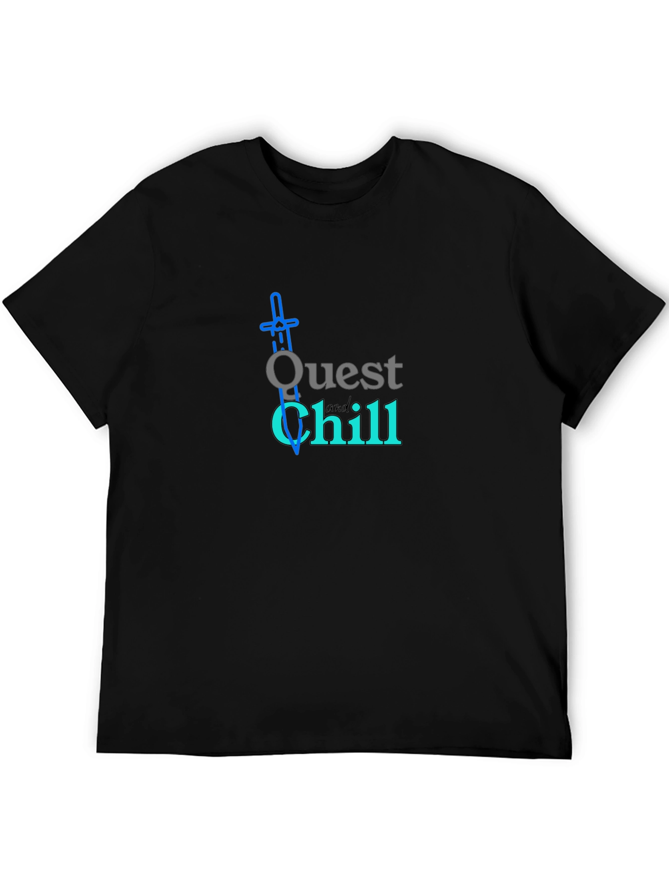 Quest and Chill Black Graphic Tee