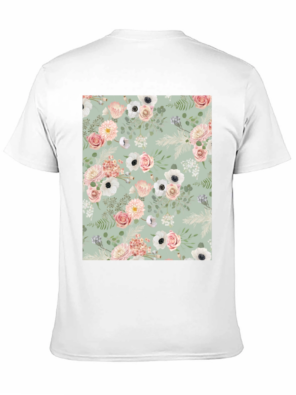 Floral Pattern Black Tee
