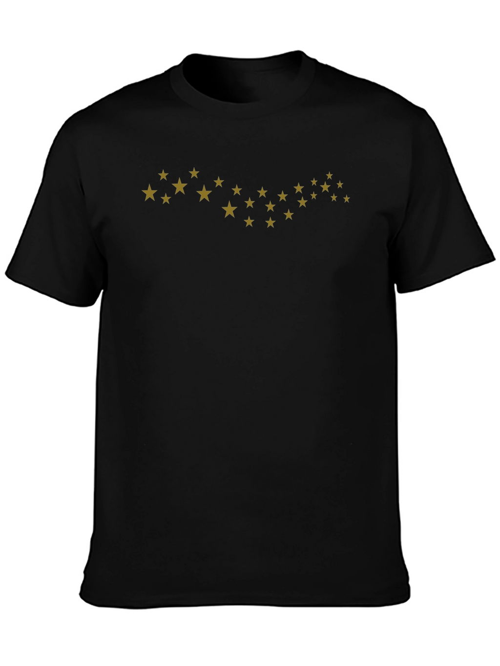 Stylish Black Tee with Gold Star Design
