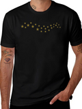 Stylish Black Tee with Gold Star Design