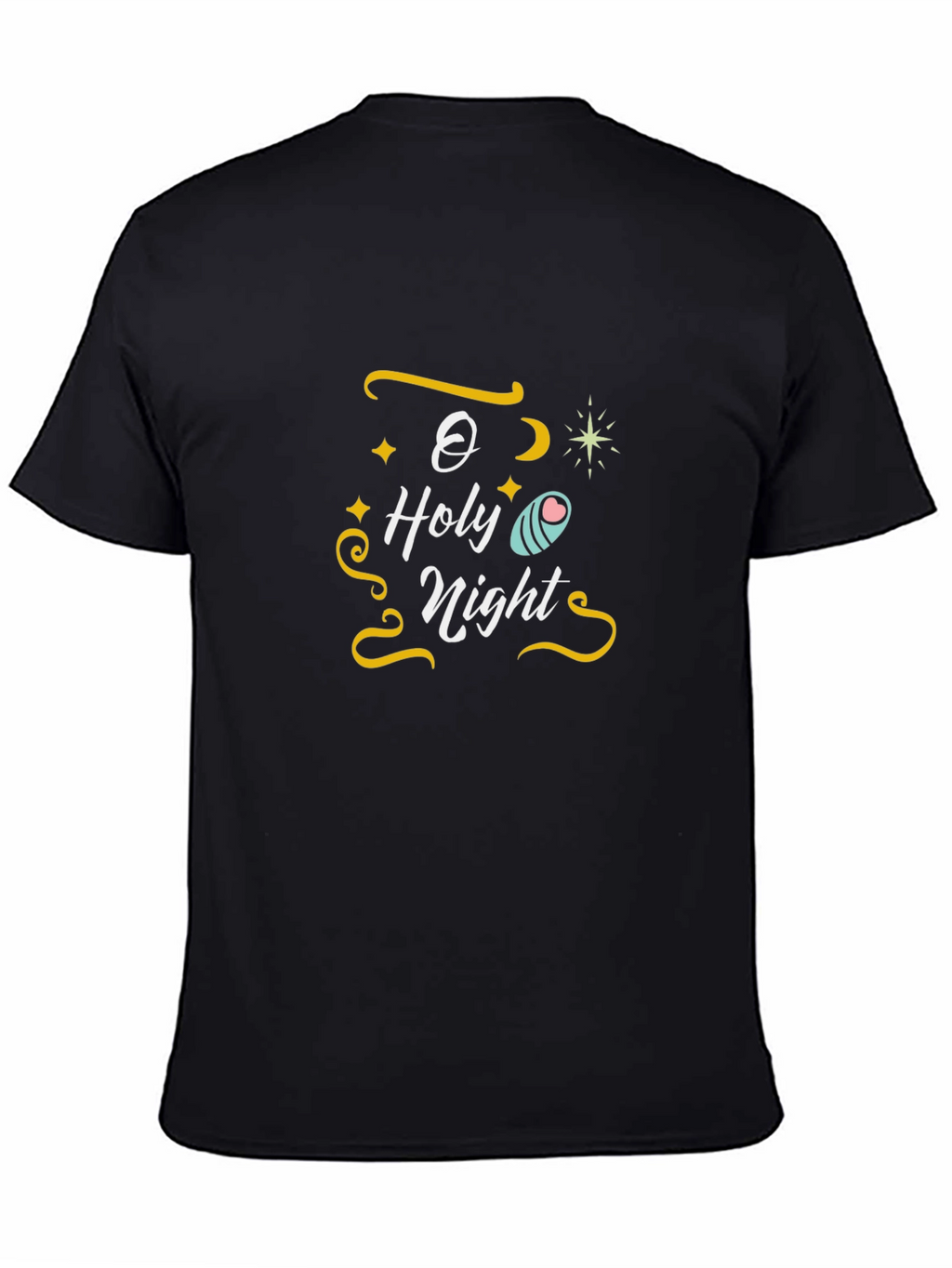 O Holy Night Graphic Tee - Black Cotton T-Shirt