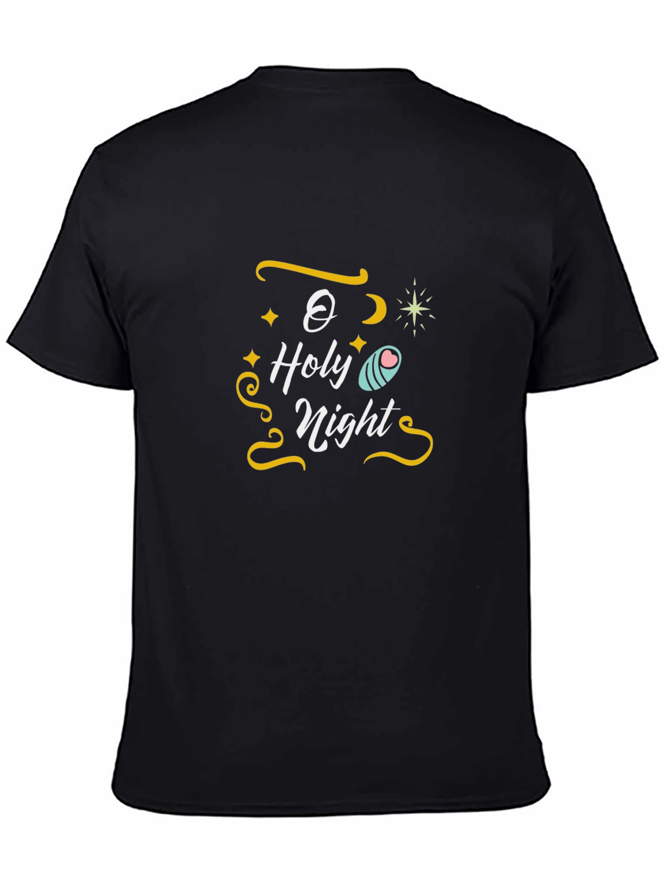 O Holy Night Graphic Tee - Black Cotton T-Shirt