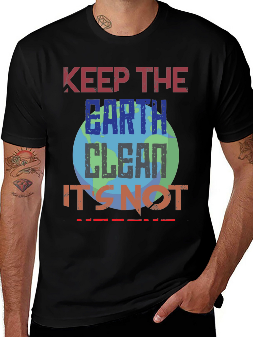 Keep Earth Clean T-Shirt - Eco-Friendly Planet Design