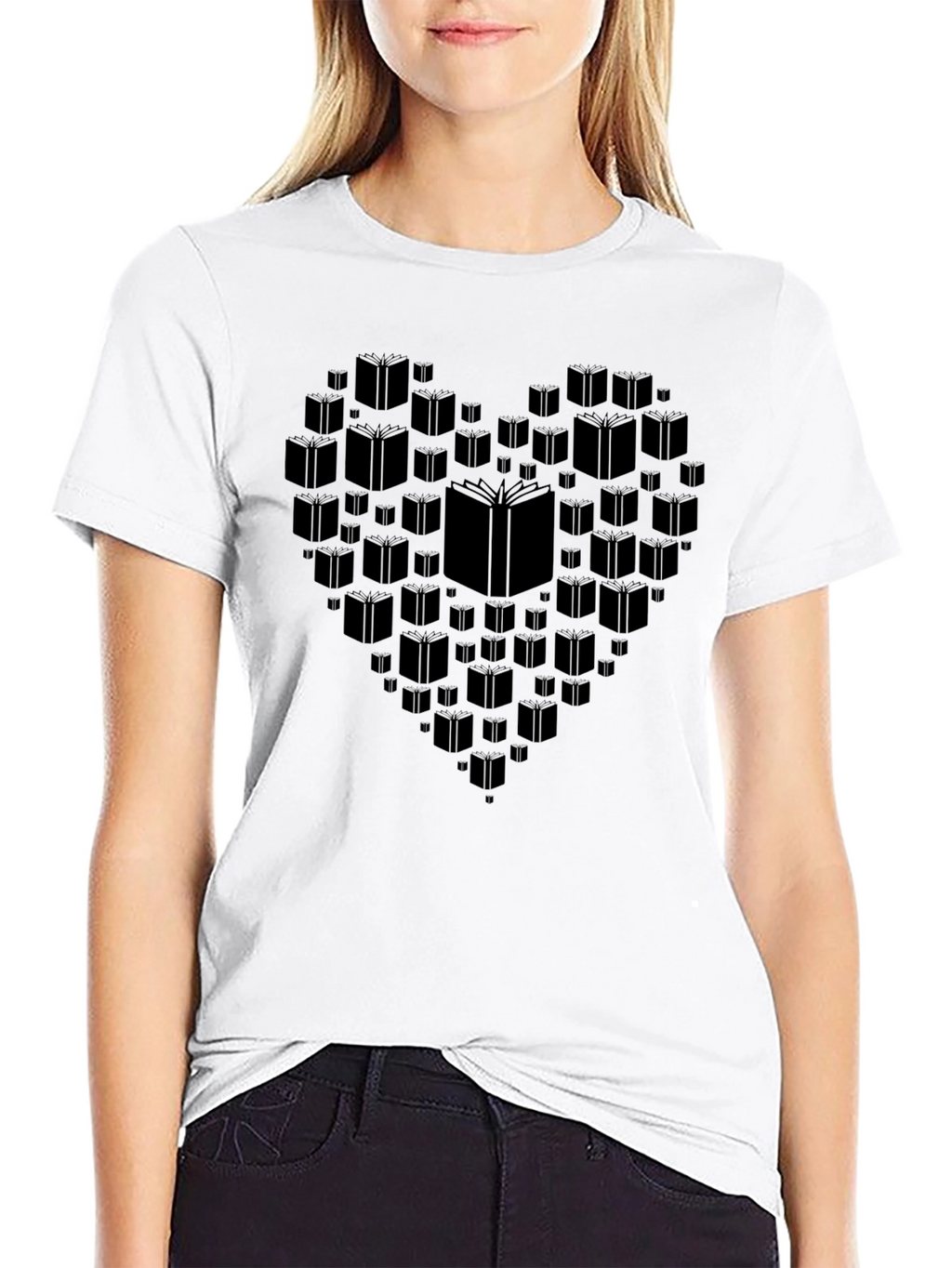 Book Lover Heart Graphic T-Shirt