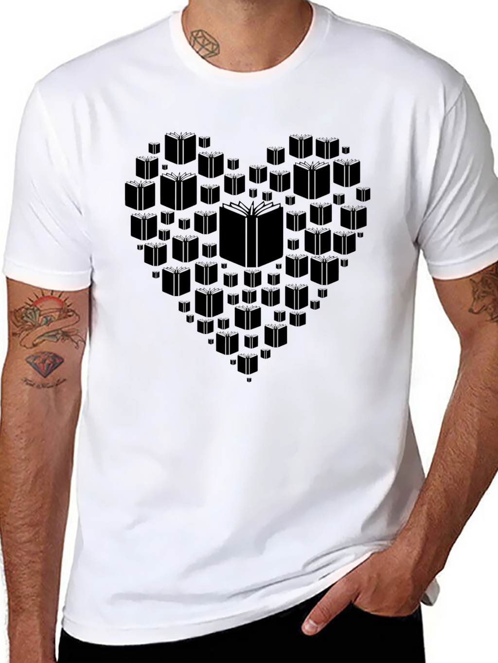 Book Lover Heart Graphic T-Shirt
