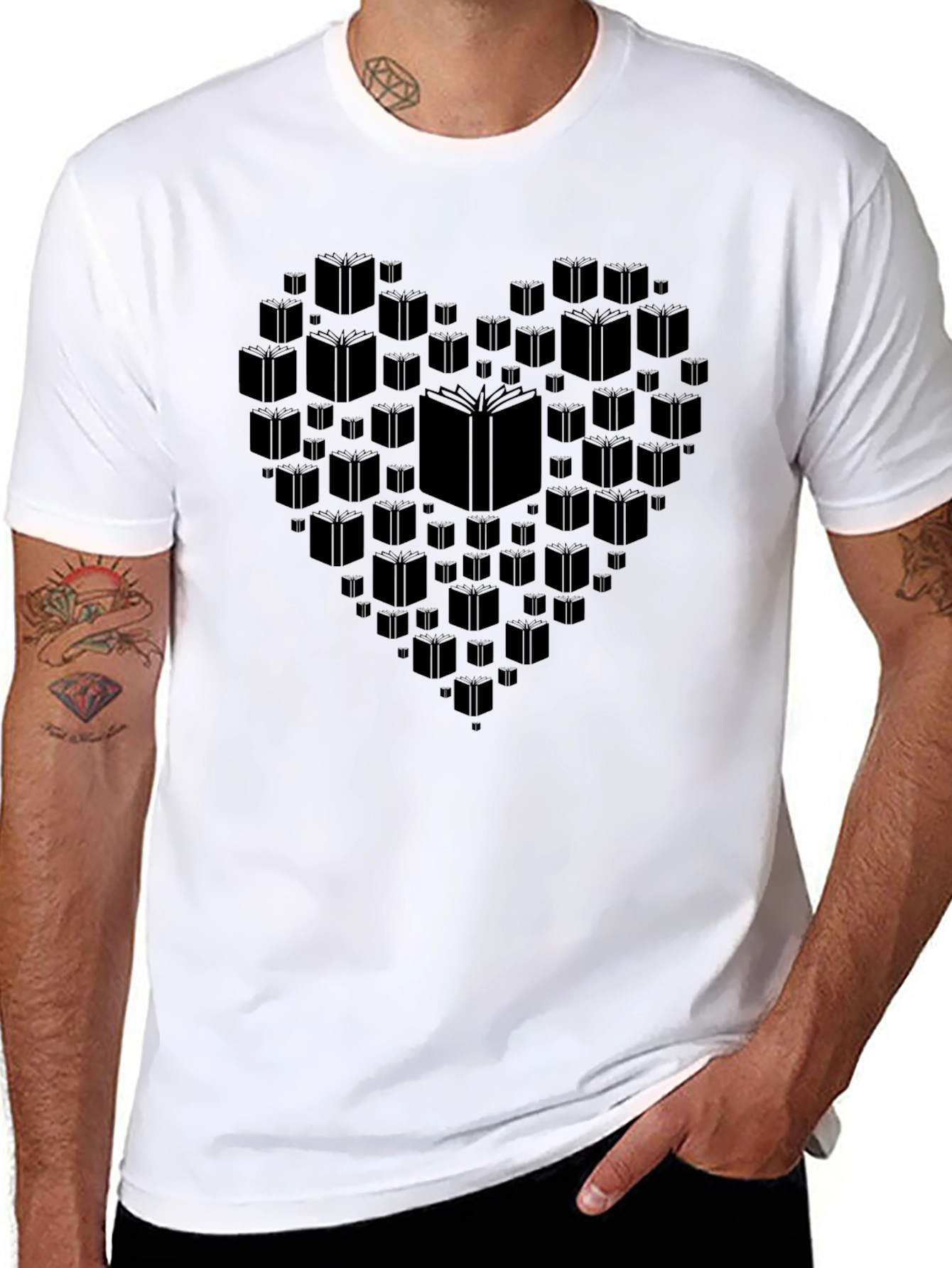 Book Lover Heart Graphic T-Shirt