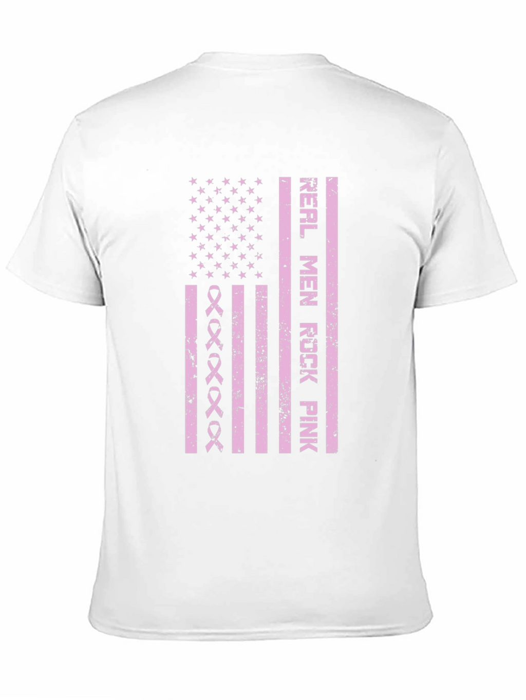 Real Men Rock Pink Breast Cancer Awareness T-Shirt