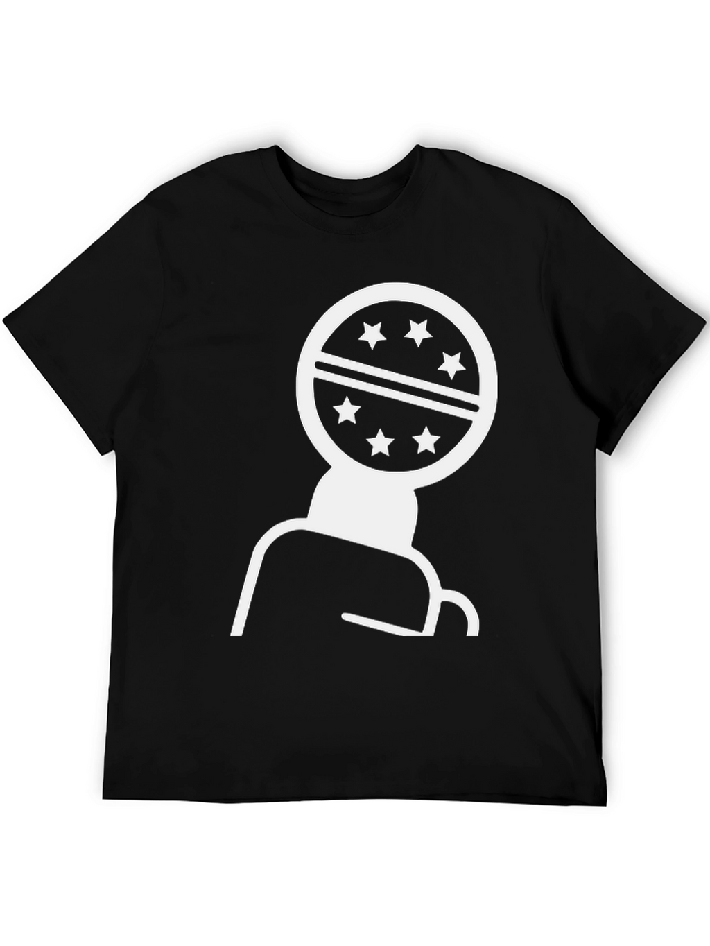 Geometric Star Design Black T-Shirt