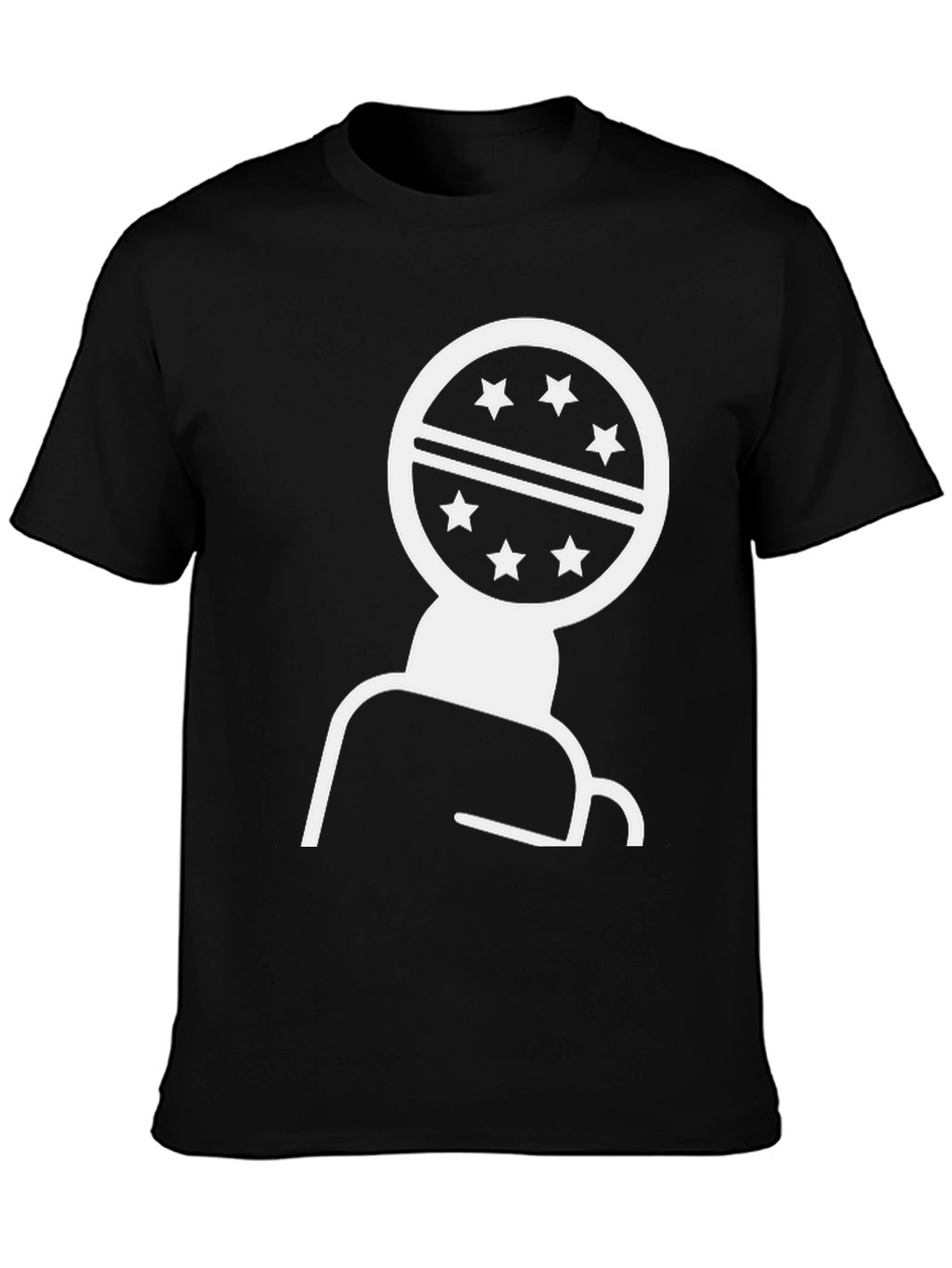 Geometric Star Design Black T-Shirt