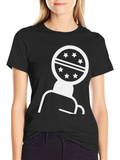 Geometric Star Design Black T-Shirt
