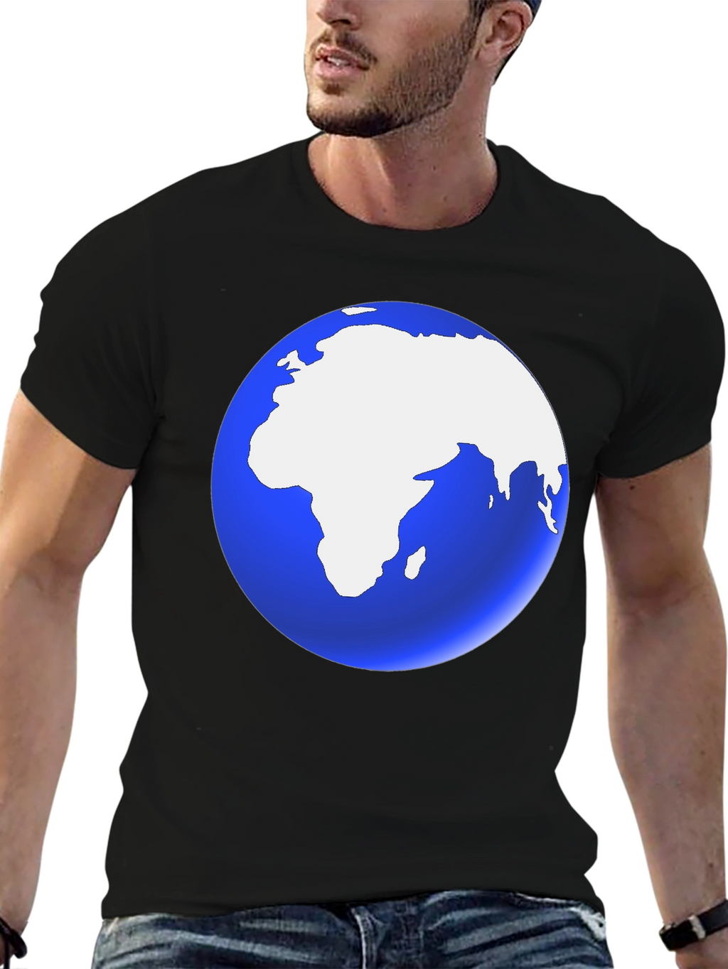 Earth Graphic Black T-Shirt | Soft Cotton Blend