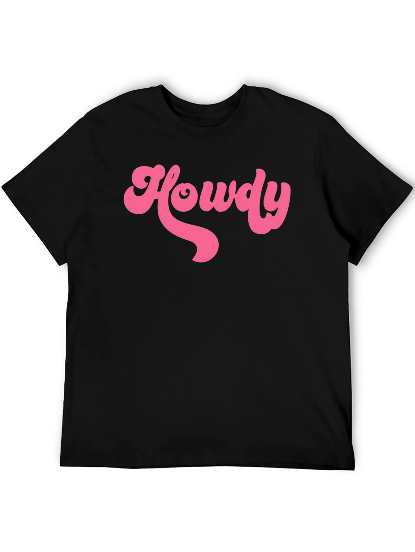 Howdy T-Shirt - Retro Pink Graphic on Black Tee