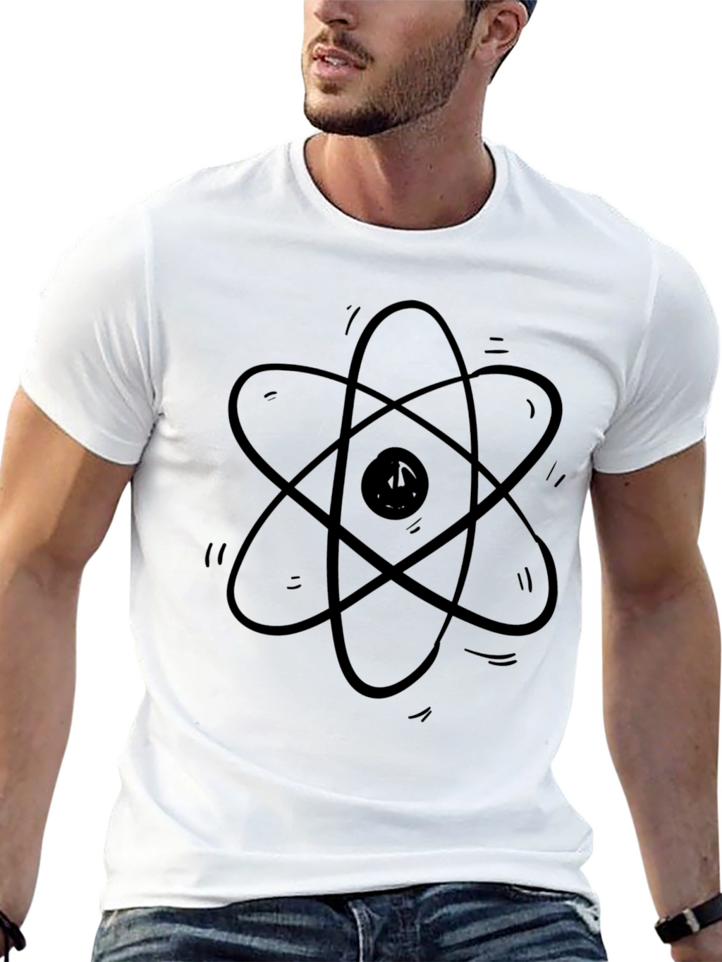 Atom Graphic Black Tee - Science Fashion