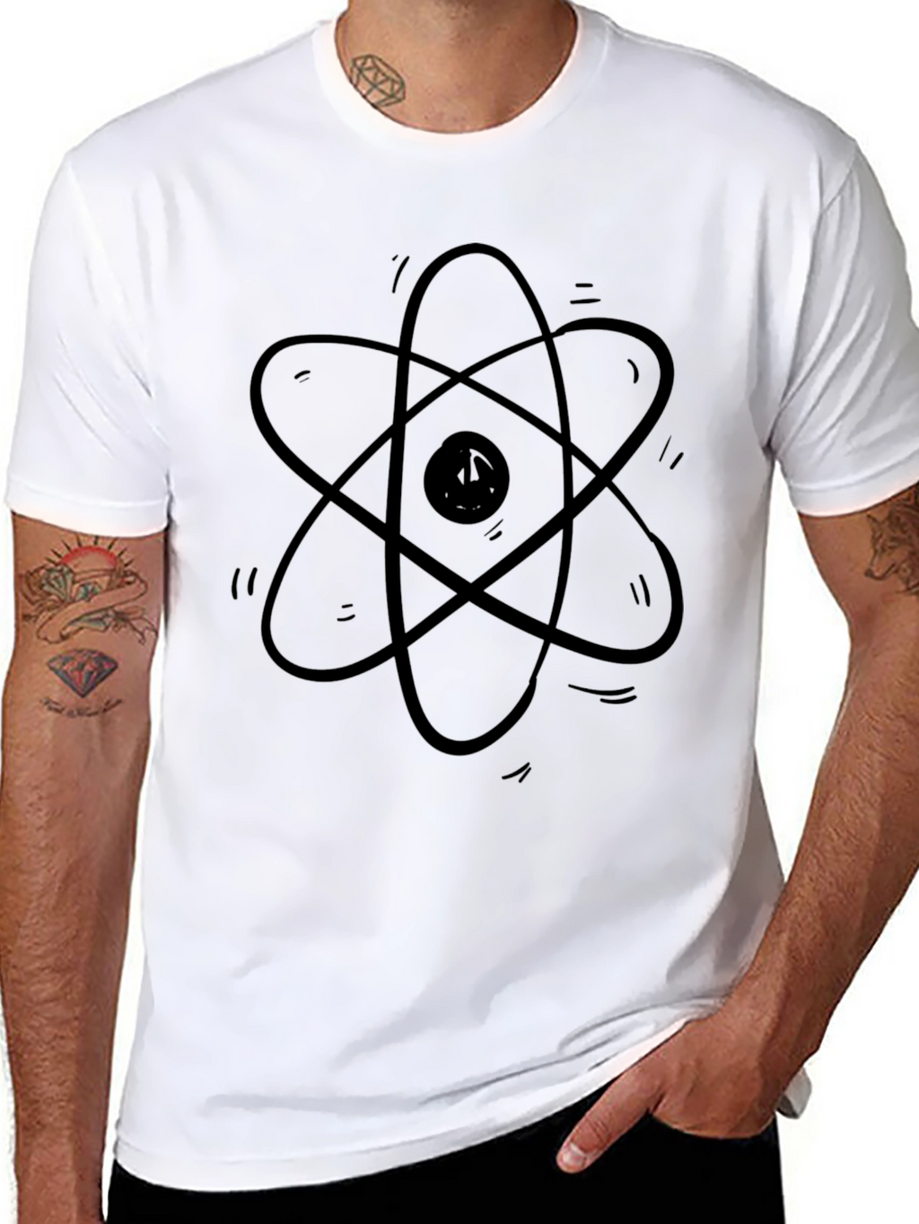 Atom Graphic Black Tee - Science Fashion