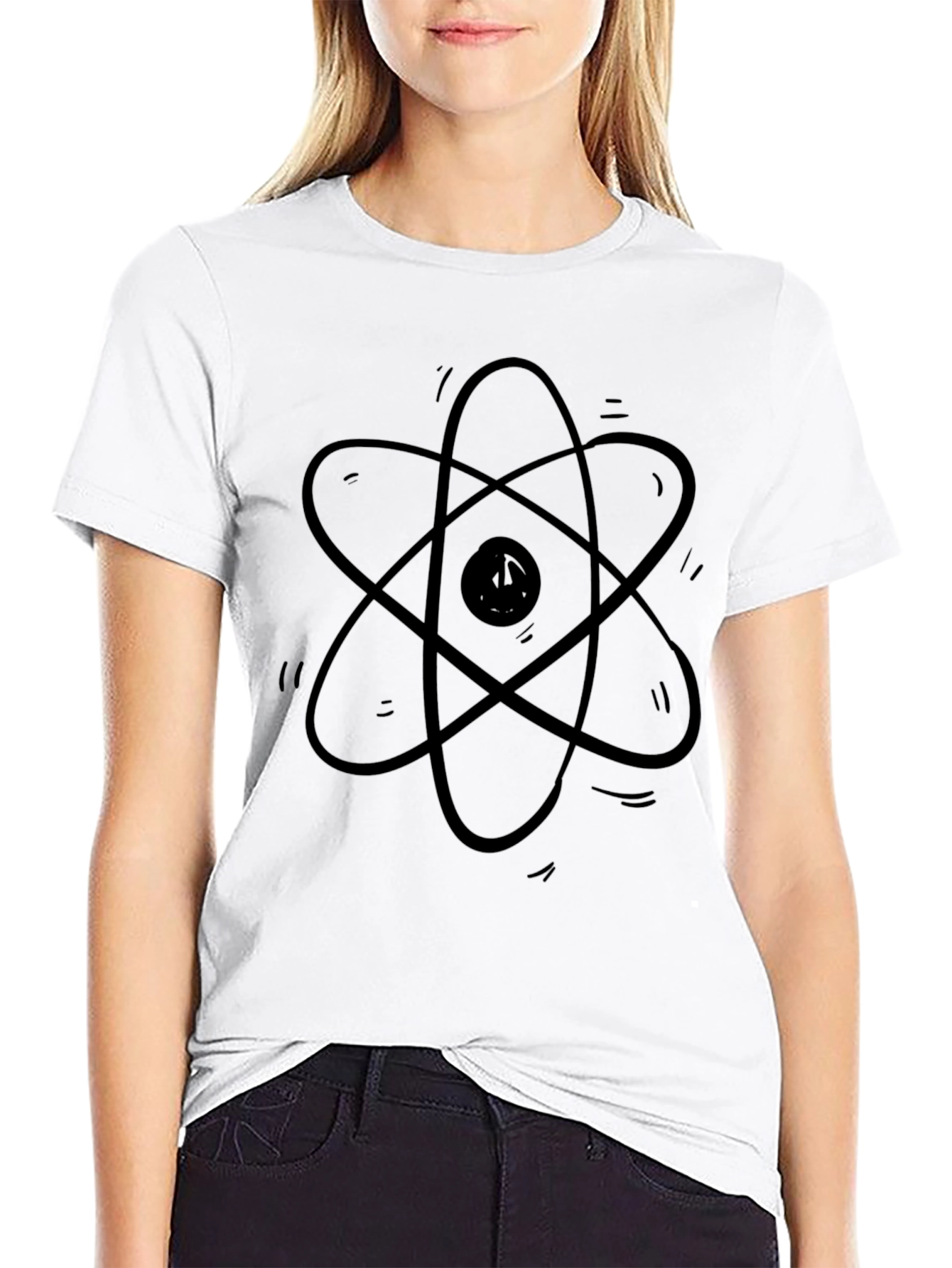 Atom Graphic Black Tee - Science Fashion