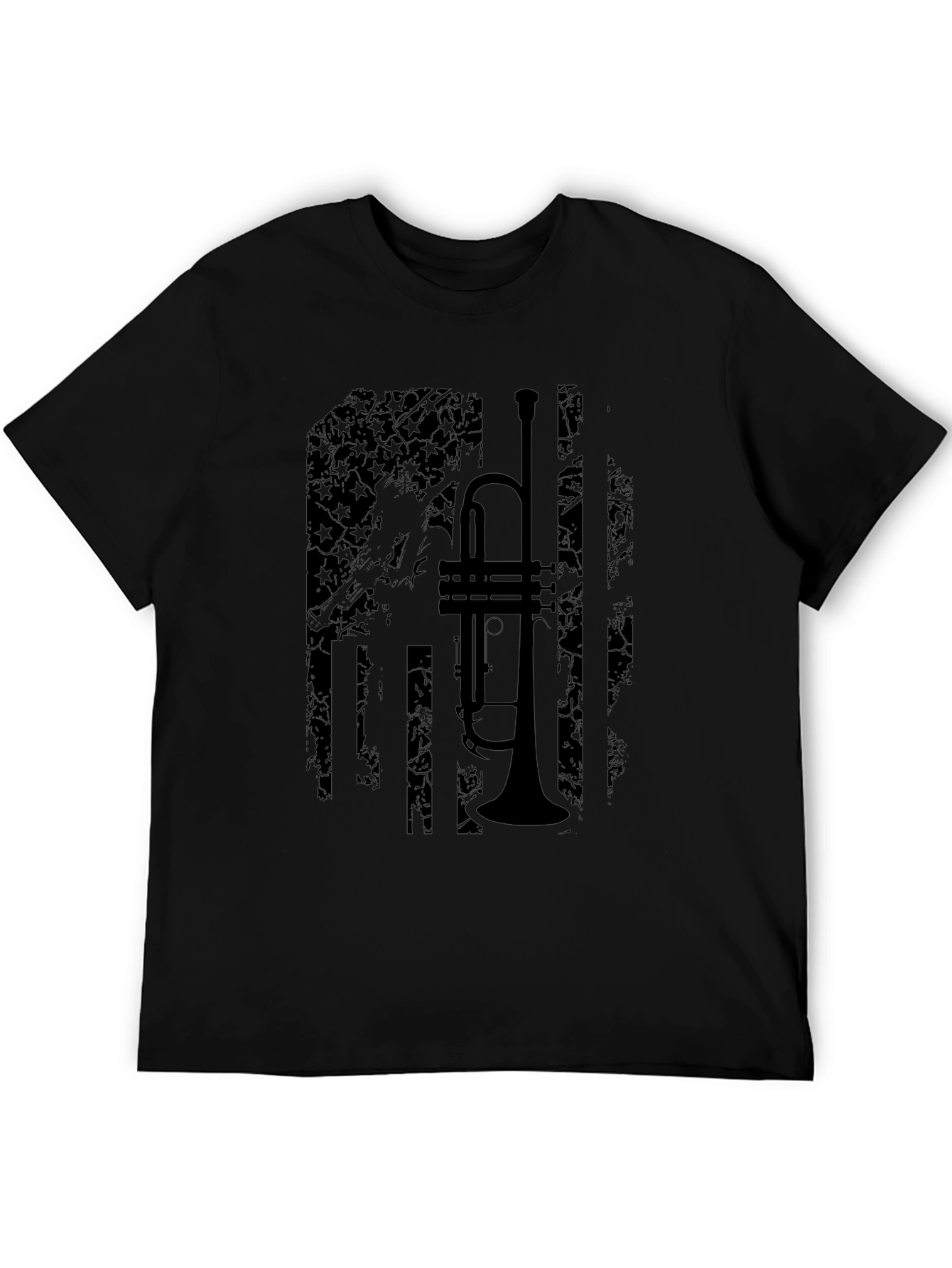 Trumpet Flag Black T-Shirt