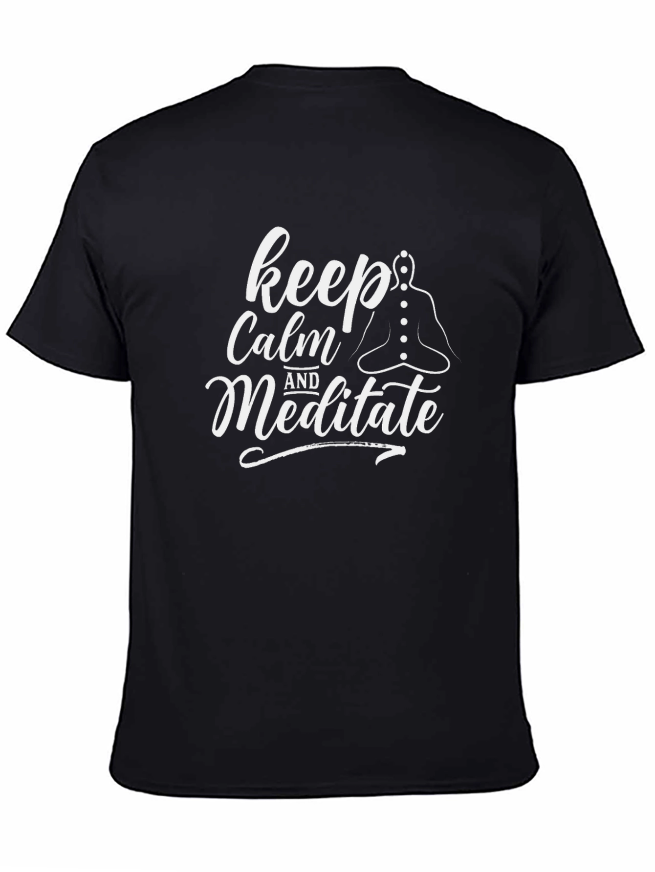 Keep Calm and Meditate Graphic Tee - Black T-Shirt