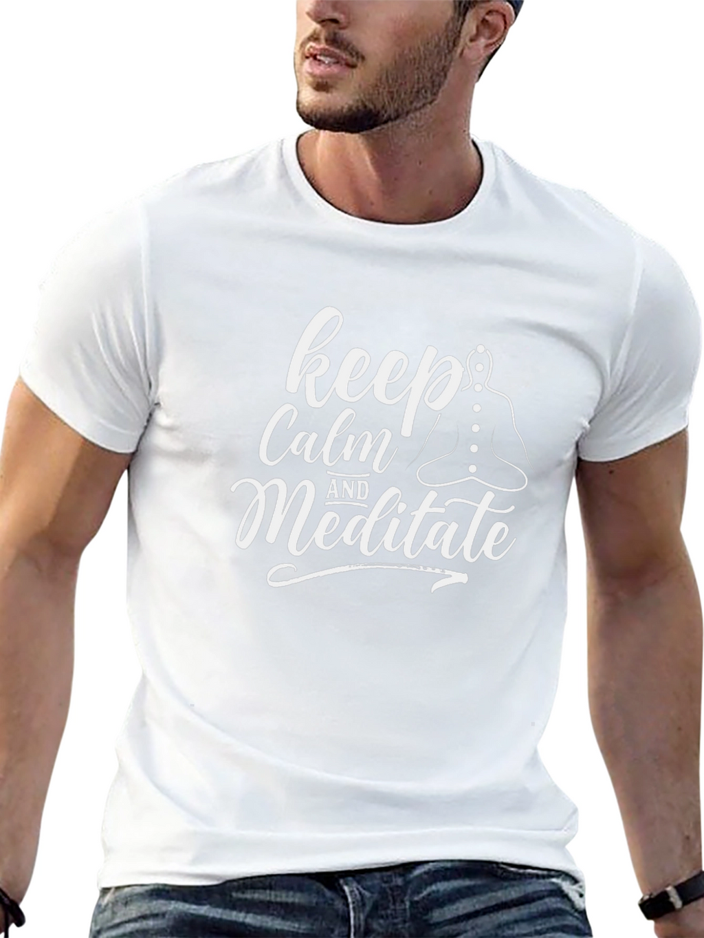 Keep Calm and Meditate Graphic Tee - Black T-Shirt
