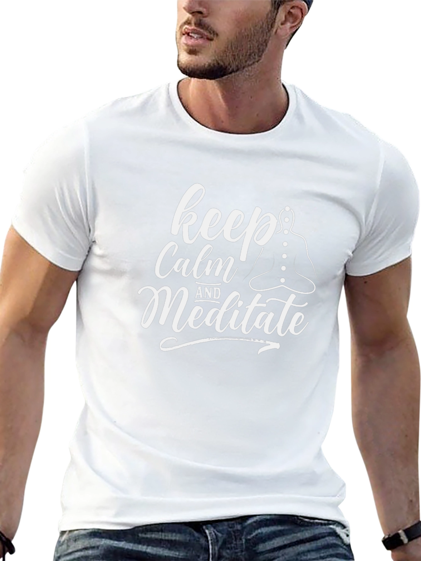Keep Calm and Meditate Graphic Tee - Black T-Shirt