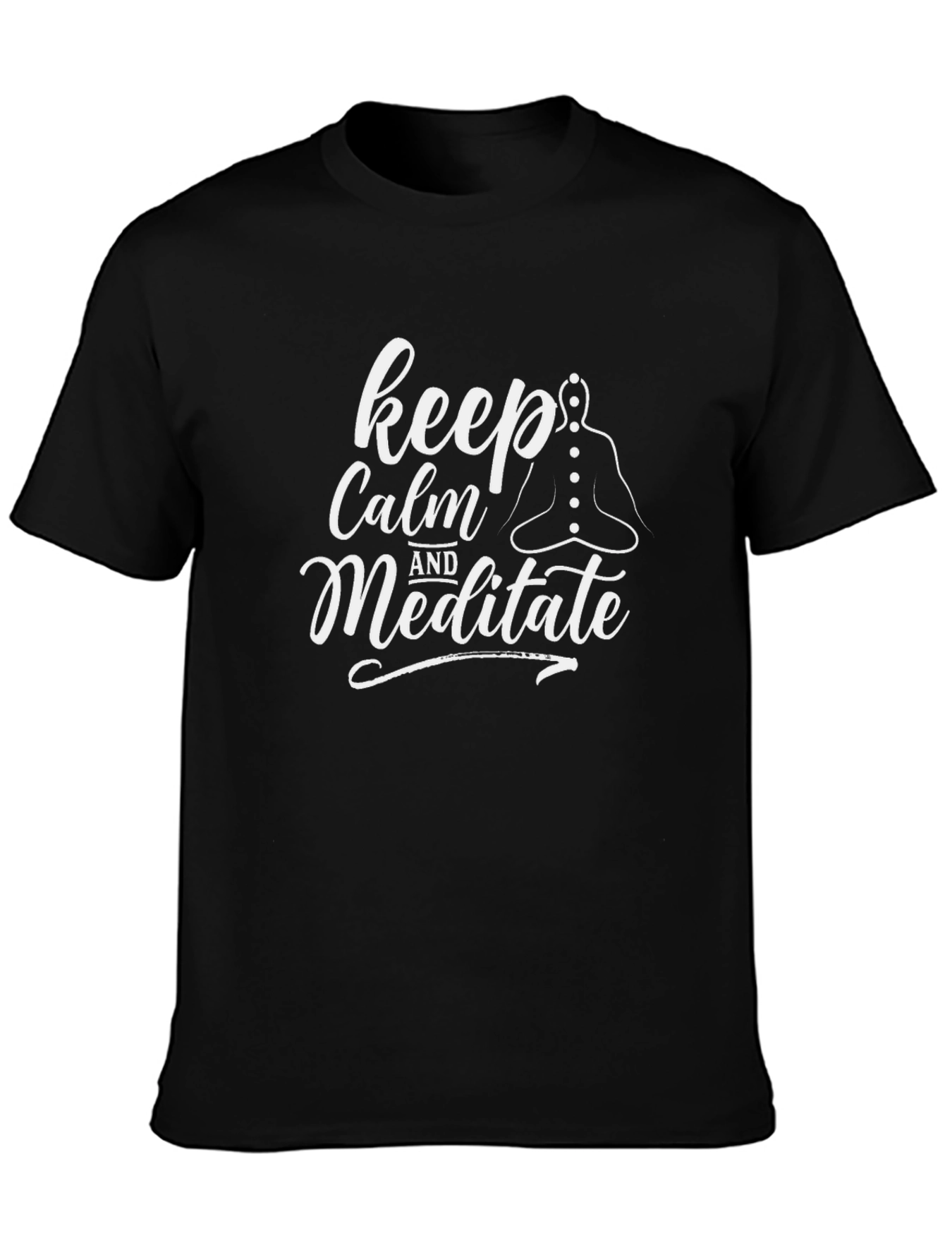 Keep Calm and Meditate Graphic Tee - Black T-Shirt
