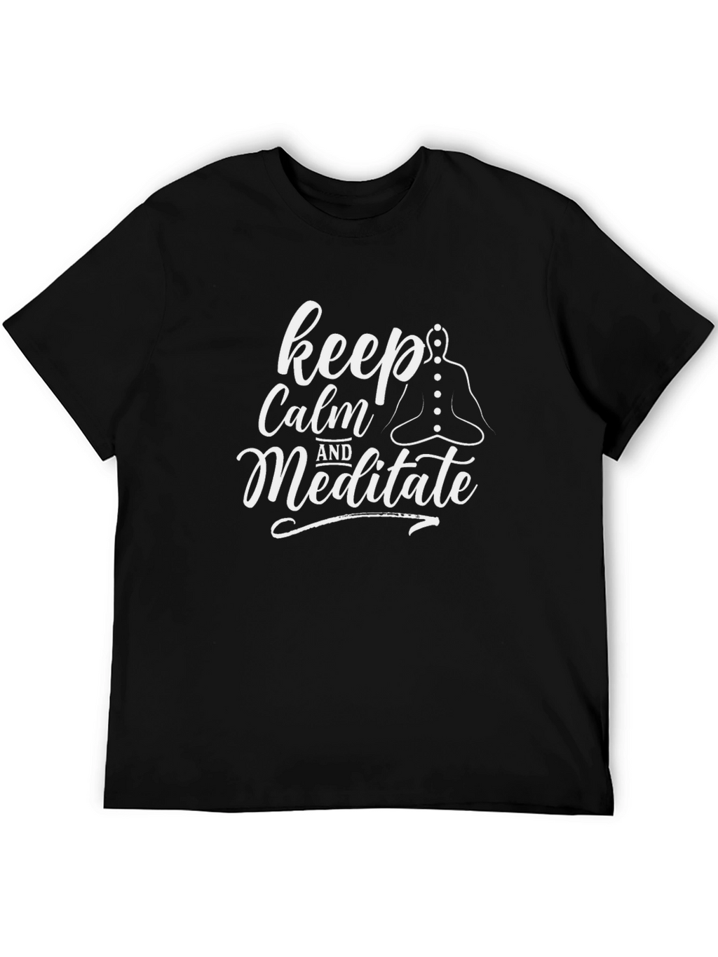 Keep Calm and Meditate Graphic Tee - Black T-Shirt