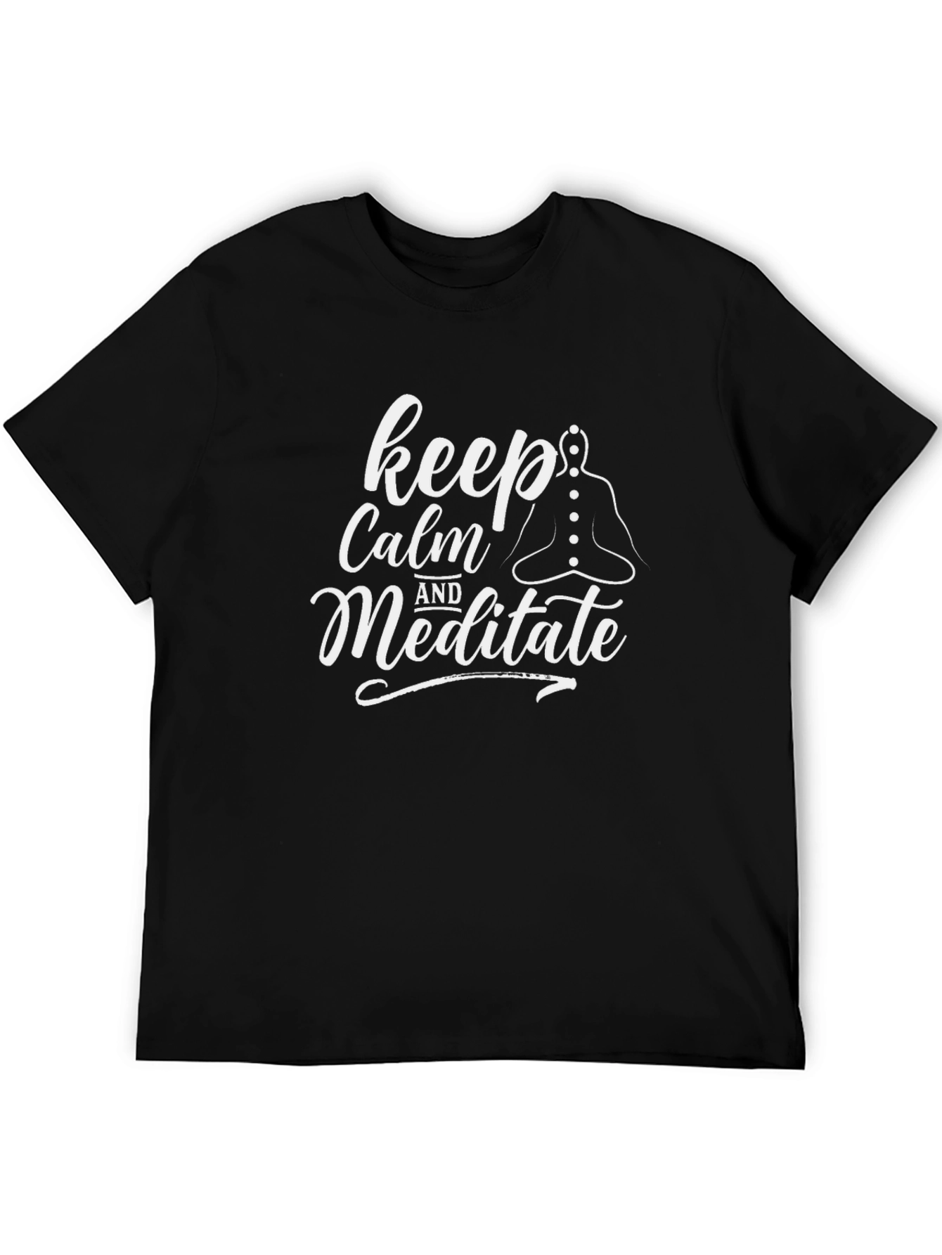 Keep Calm and Meditate Graphic Tee - Black T-Shirt