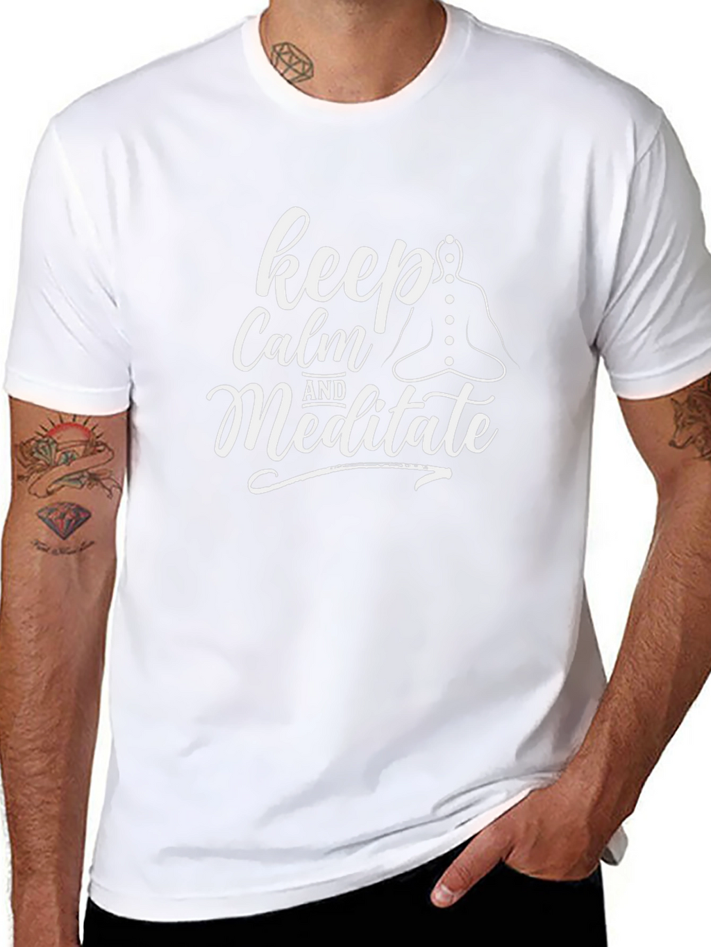 Keep Calm and Meditate Graphic Tee - Black T-Shirt