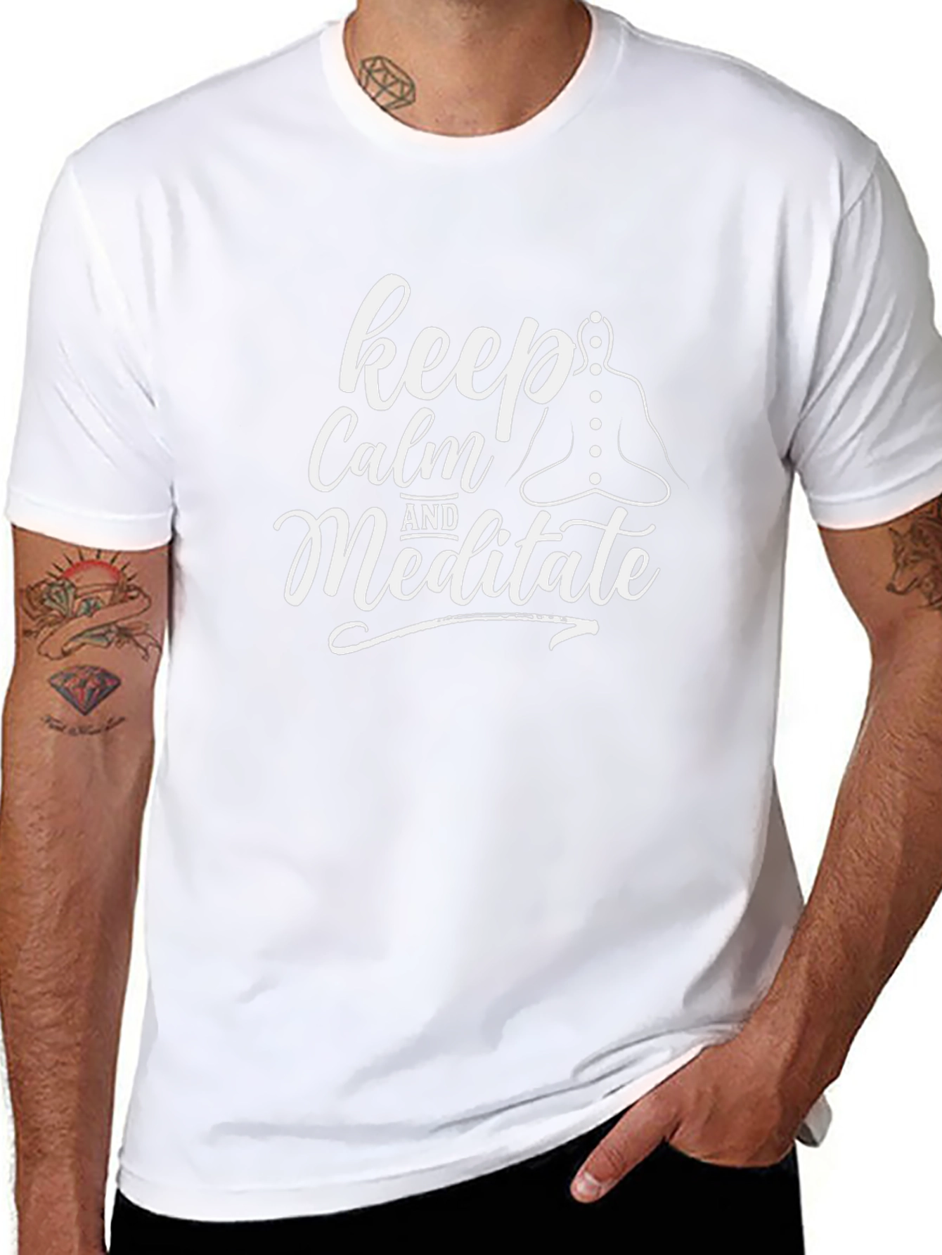 Keep Calm and Meditate Graphic Tee - Black T-Shirt