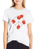 Floral Peace Sign T-Shirt - Modern Graphic Tee