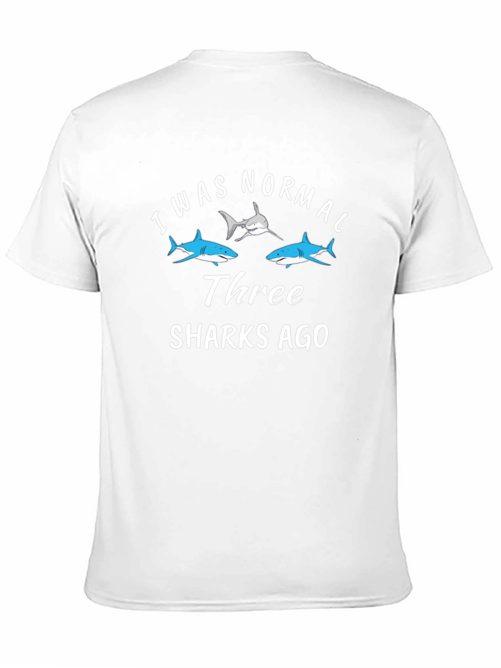 I Was Normal Three Sharks Ago Black T-Shirt