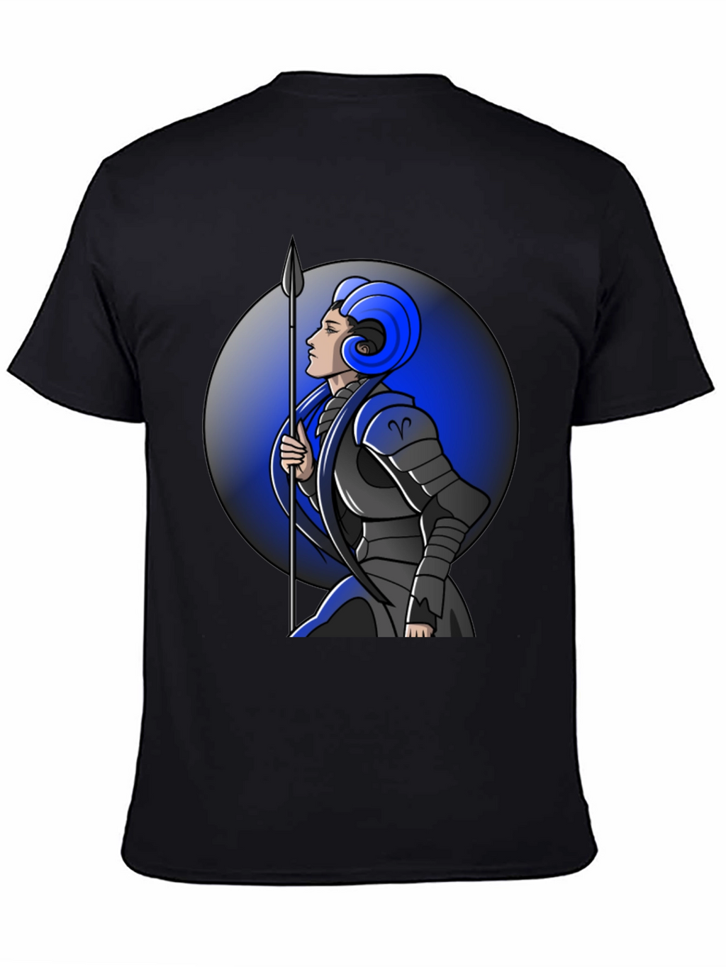 Aries Zodiac Warrior Graphic Tee - Black