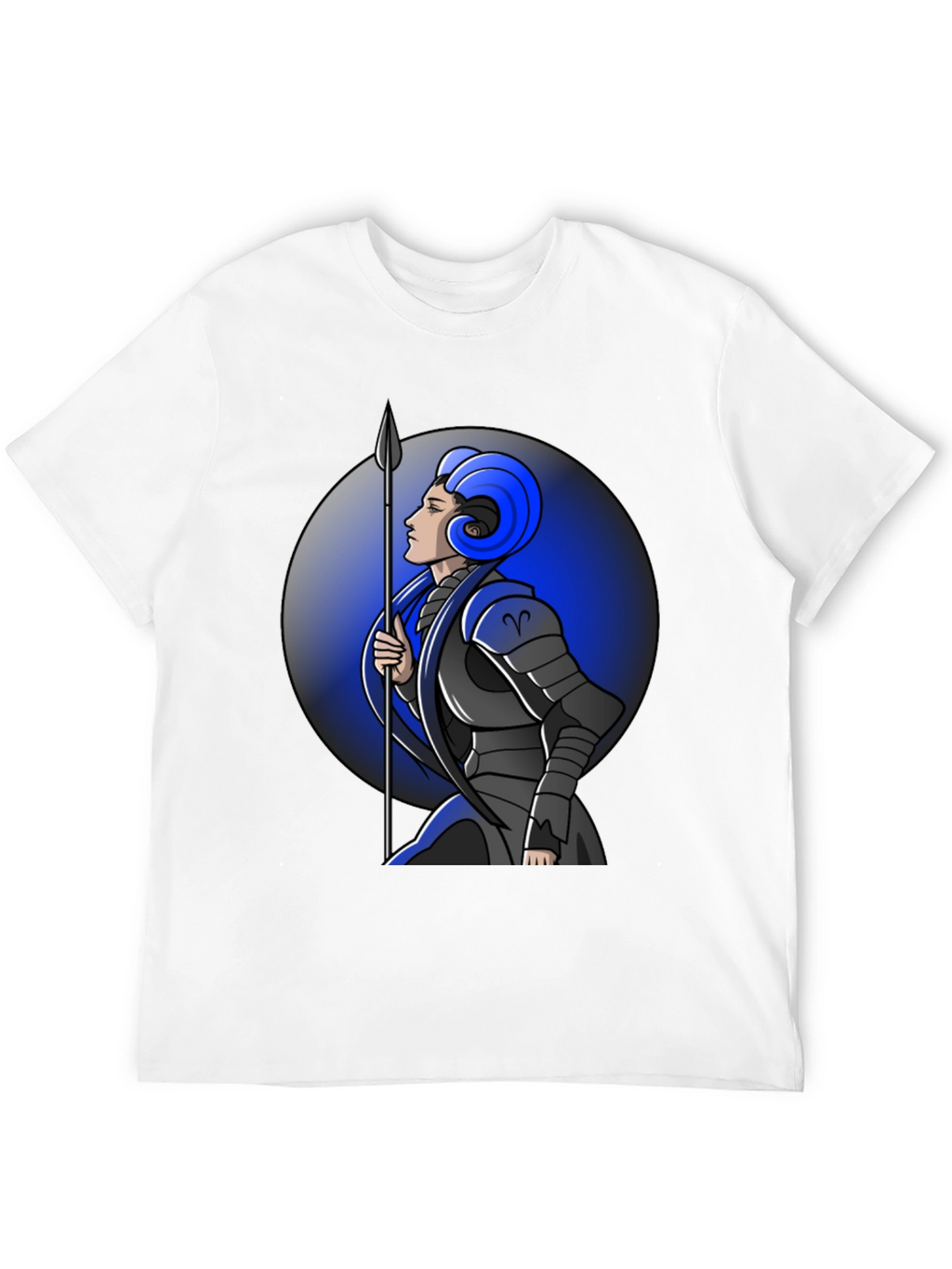 Aries Zodiac Warrior Graphic Tee - Black