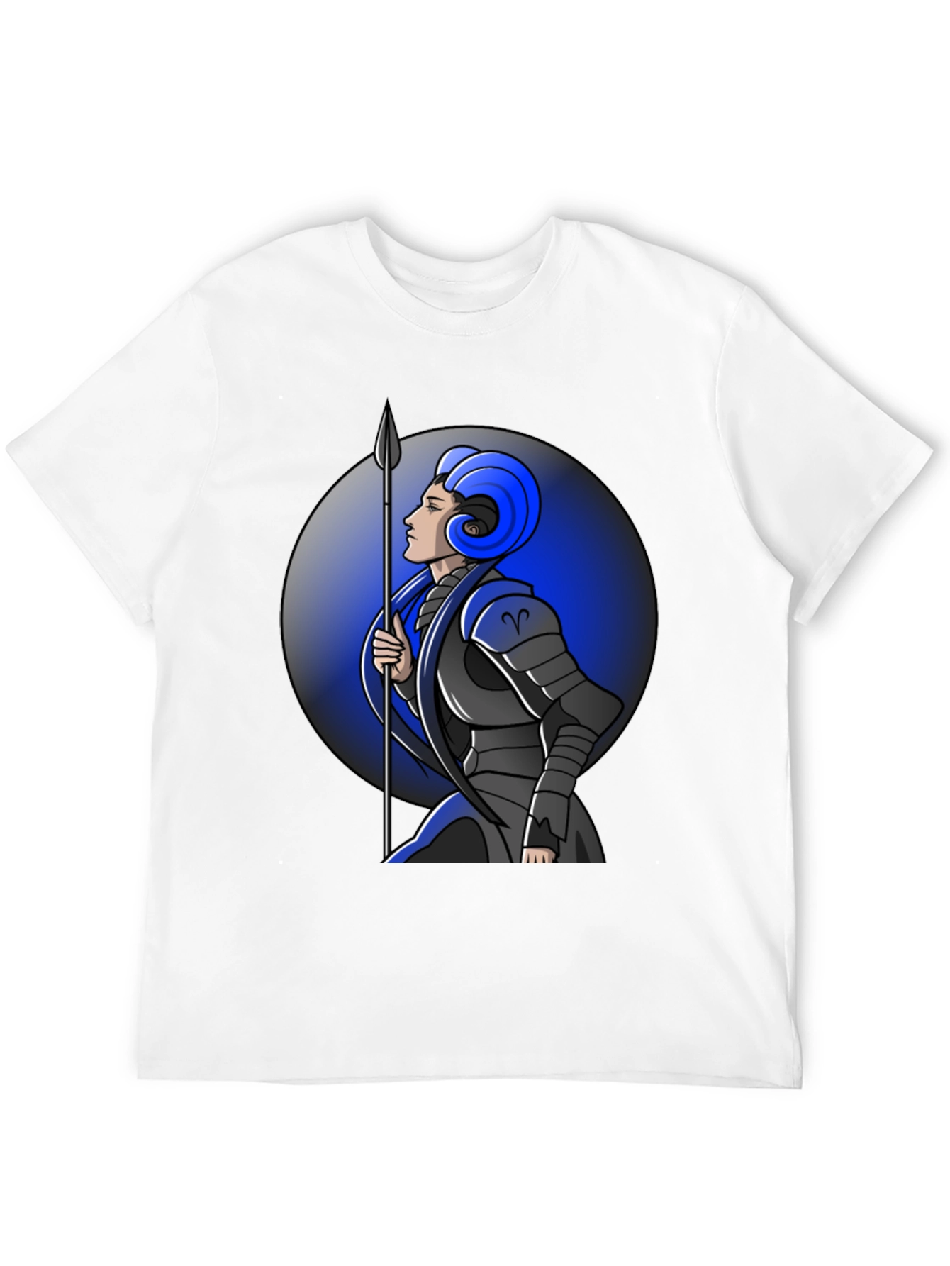 Aries Zodiac Warrior Graphic Tee - Black