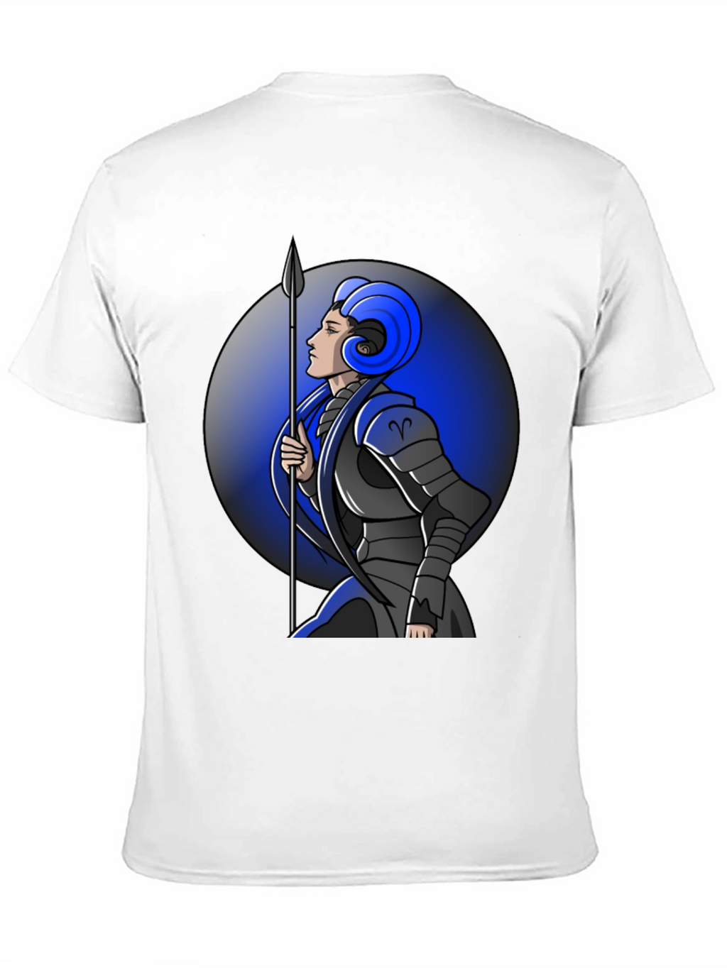 Aries Zodiac Warrior Graphic Tee - Black