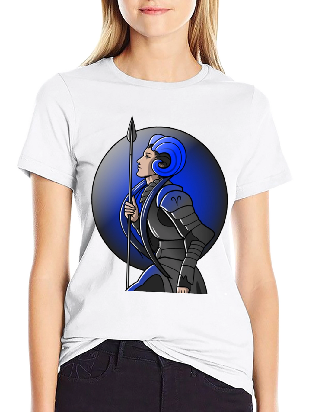 Aries Zodiac Warrior Graphic Tee - Black