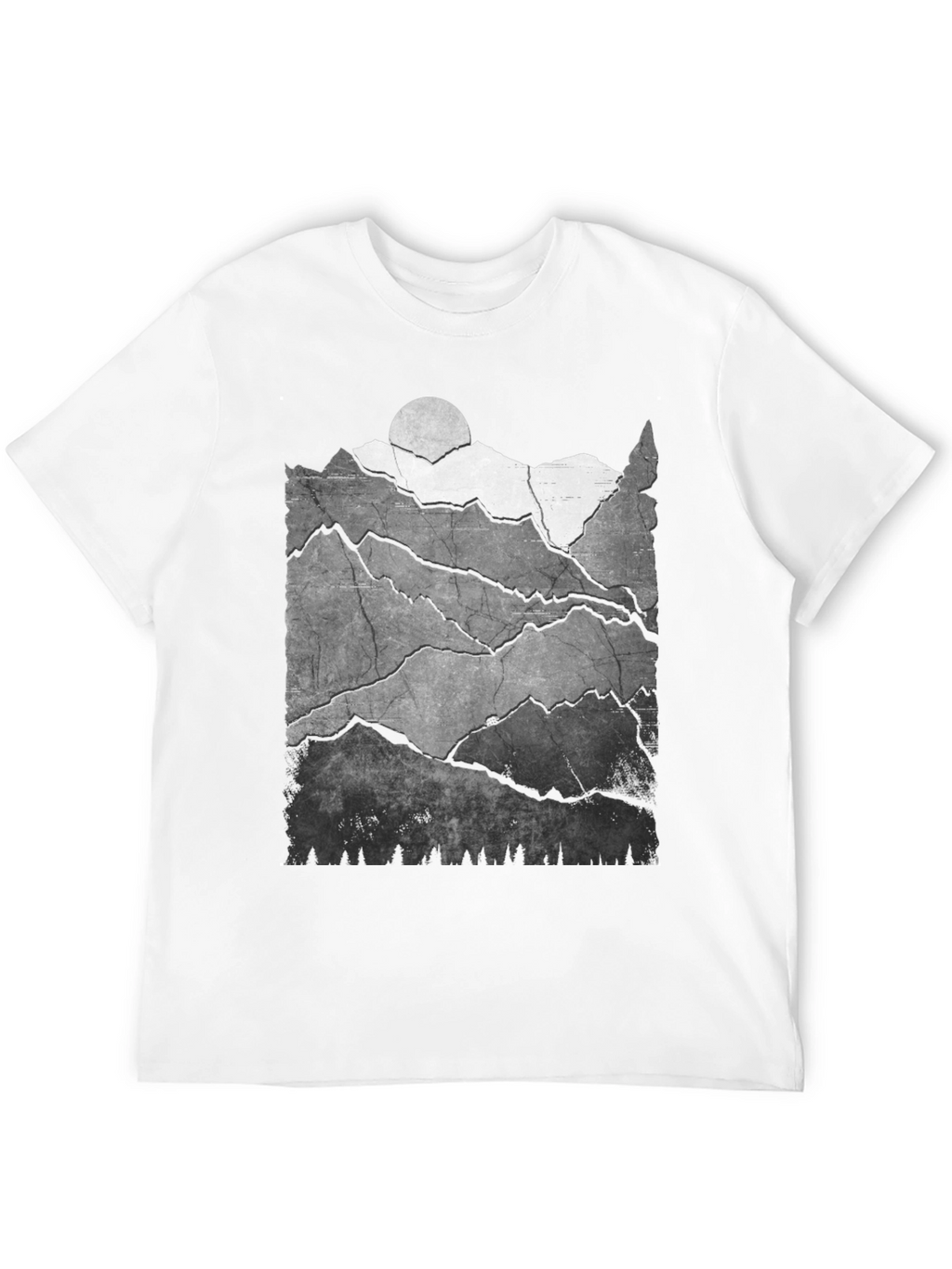 Mountainscape Graphic Tee - Black Cotton Blend