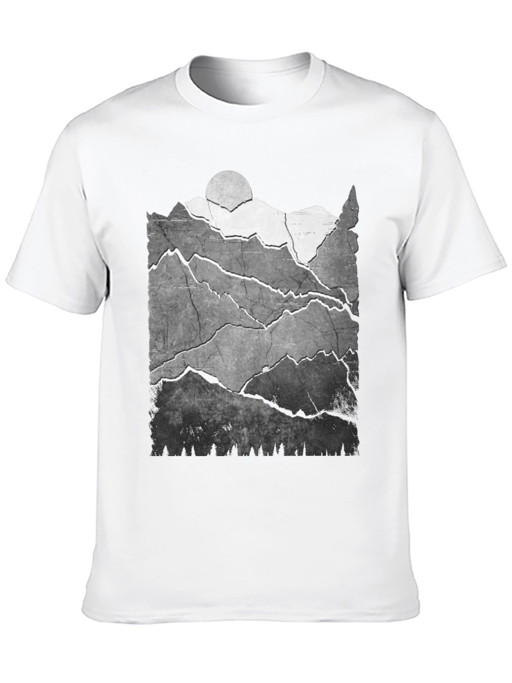 Mountainscape Graphic Tee - Black Cotton Blend