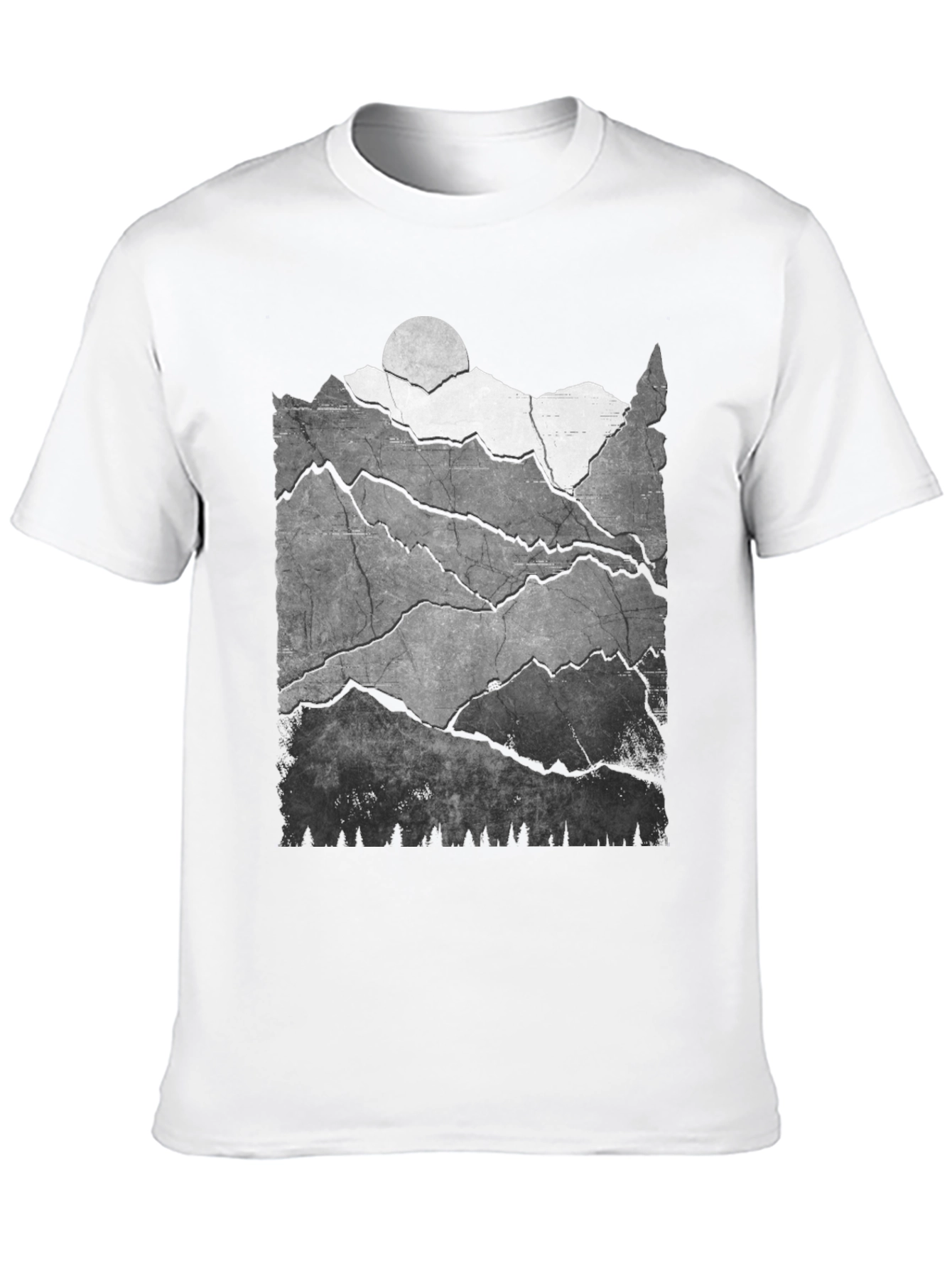 Mountainscape Graphic Tee - Black Cotton Blend