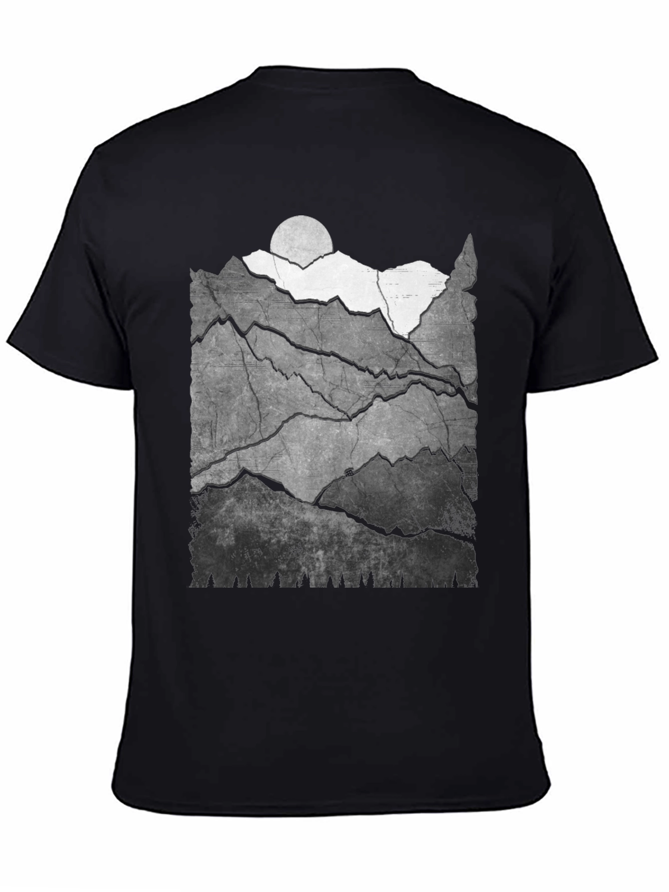Mountainscape Graphic Tee - Black Cotton Blend