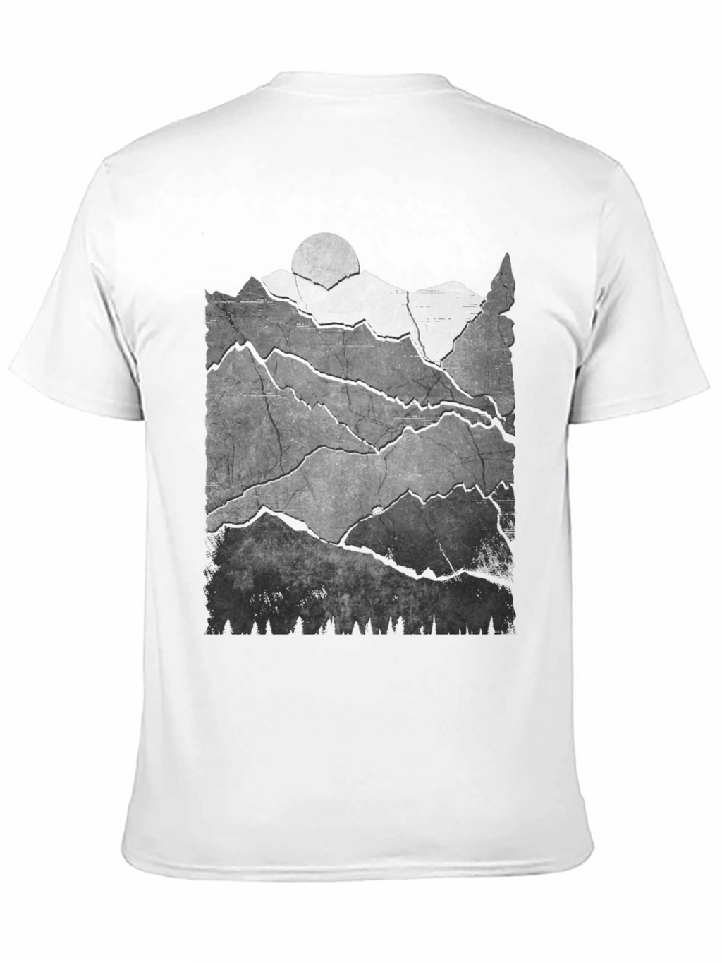 Mountainscape Graphic Tee - Black Cotton Blend