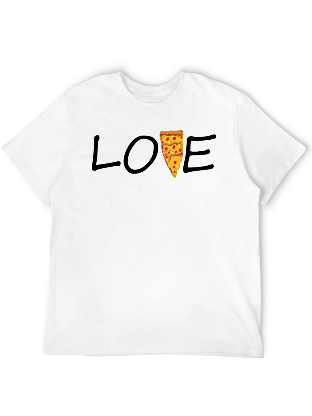 Love Pizza Graphic Tee - Casual Black T-Shirt