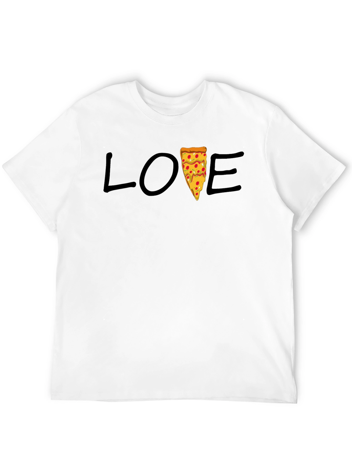 Love Pizza Graphic Tee - Casual Black T-Shirt