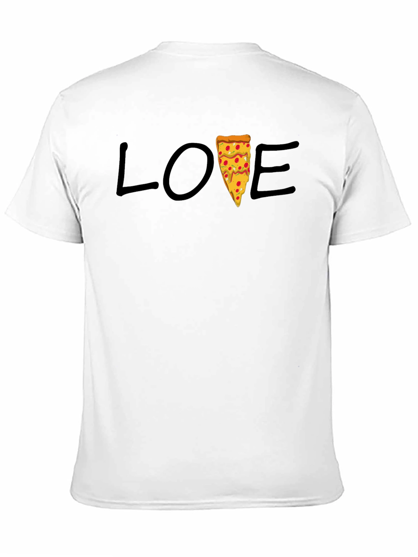 Love Pizza Graphic Tee - Casual Black T-Shirt