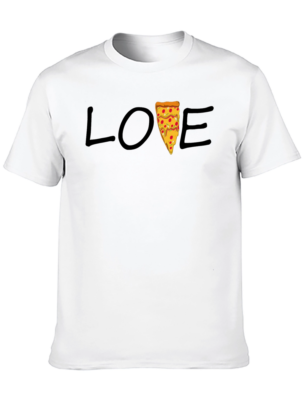 Love Pizza Graphic Tee - Casual Black T-Shirt