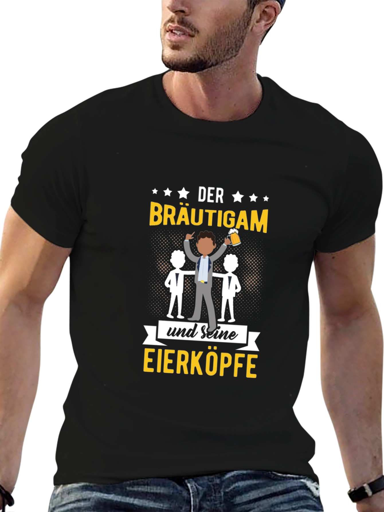 Funny Groom & Crew Graphic T-Shirt - Black
