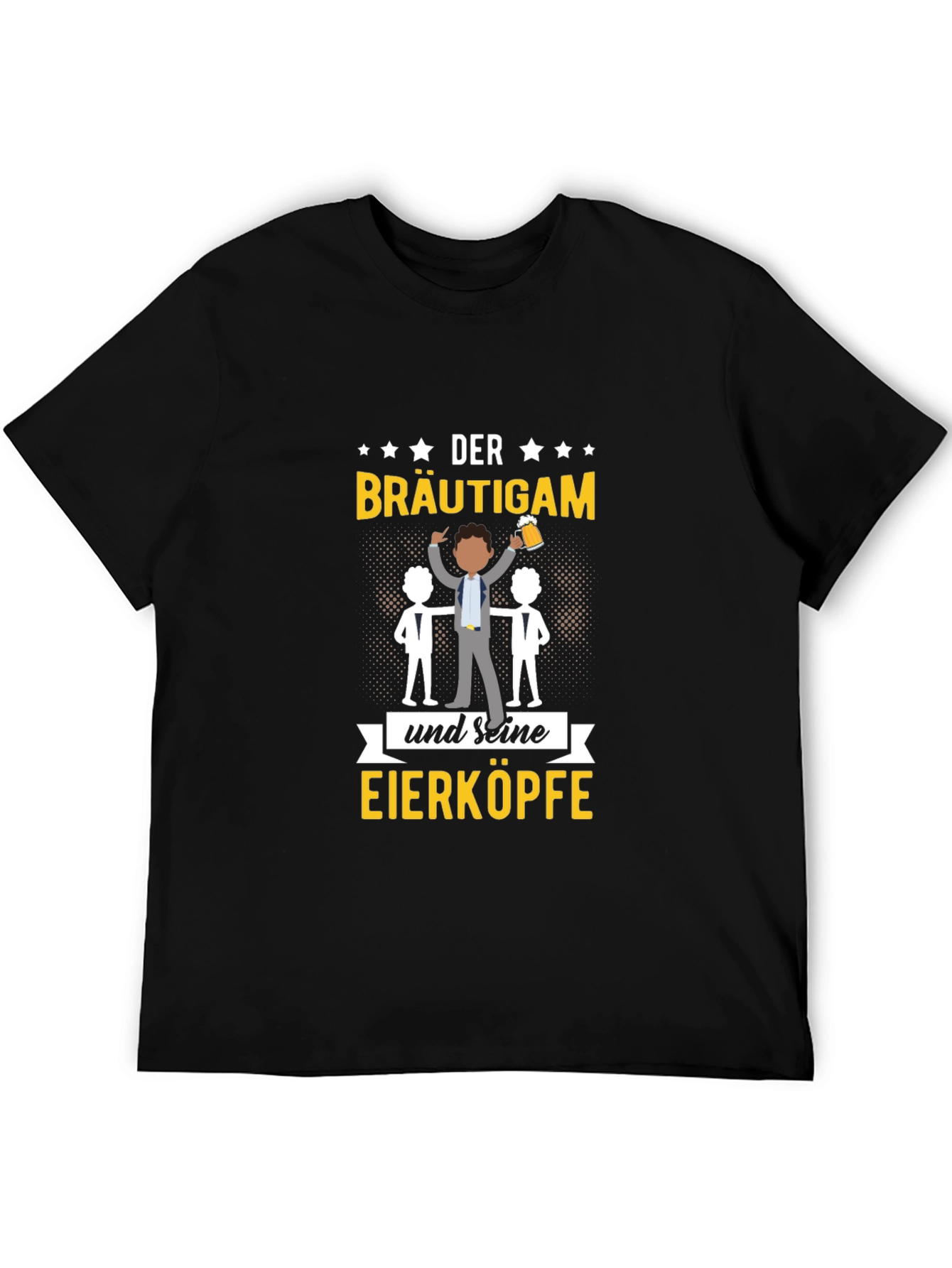 Funny Groom & Crew Graphic T-Shirt - Black