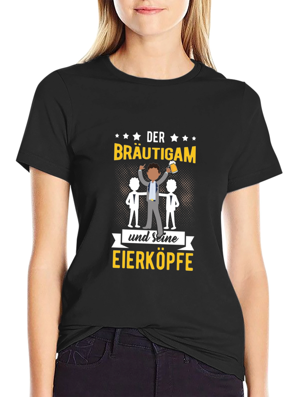 Funny Groom & Crew Graphic T-Shirt - Black