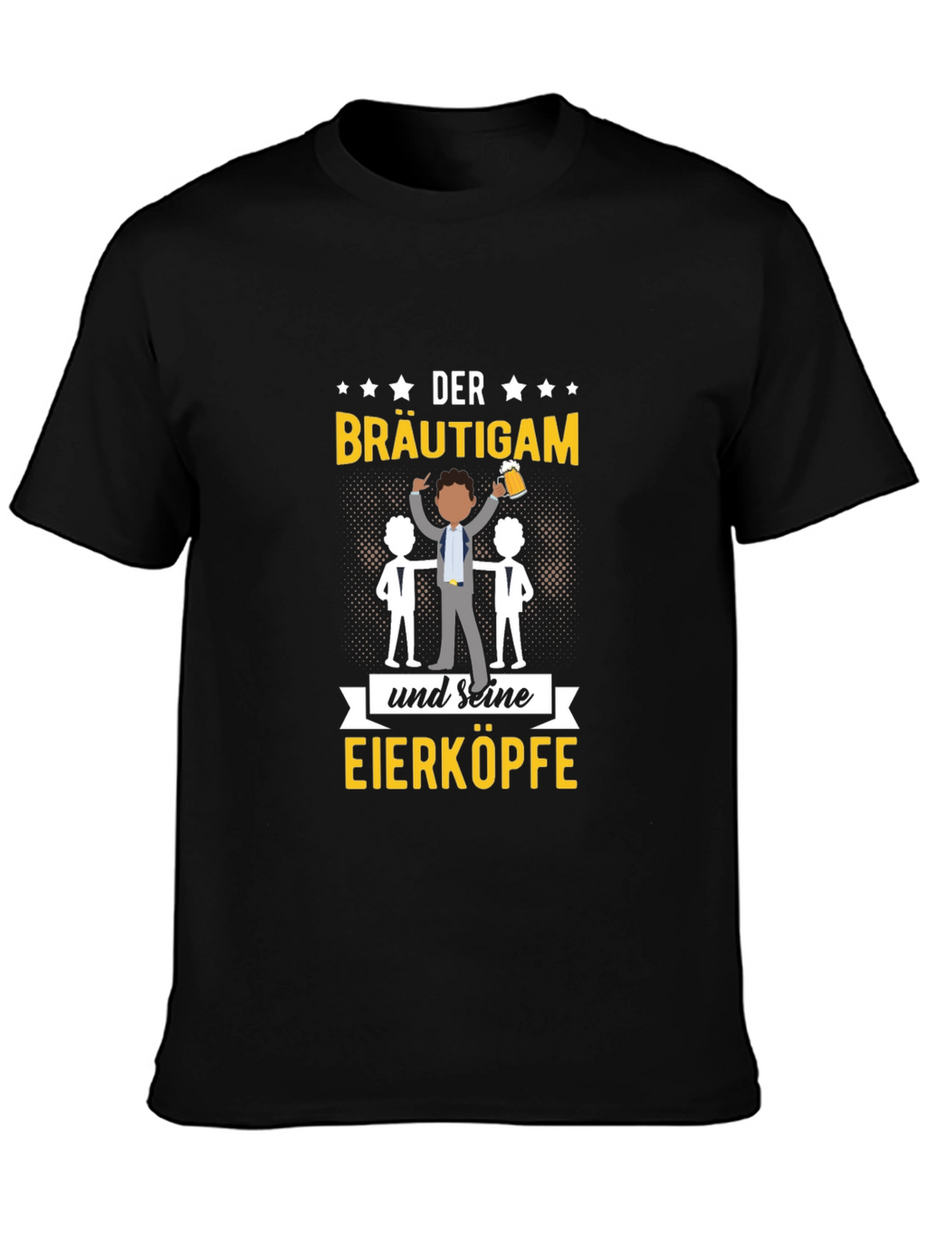 Funny Groom & Crew Graphic T-Shirt - Black