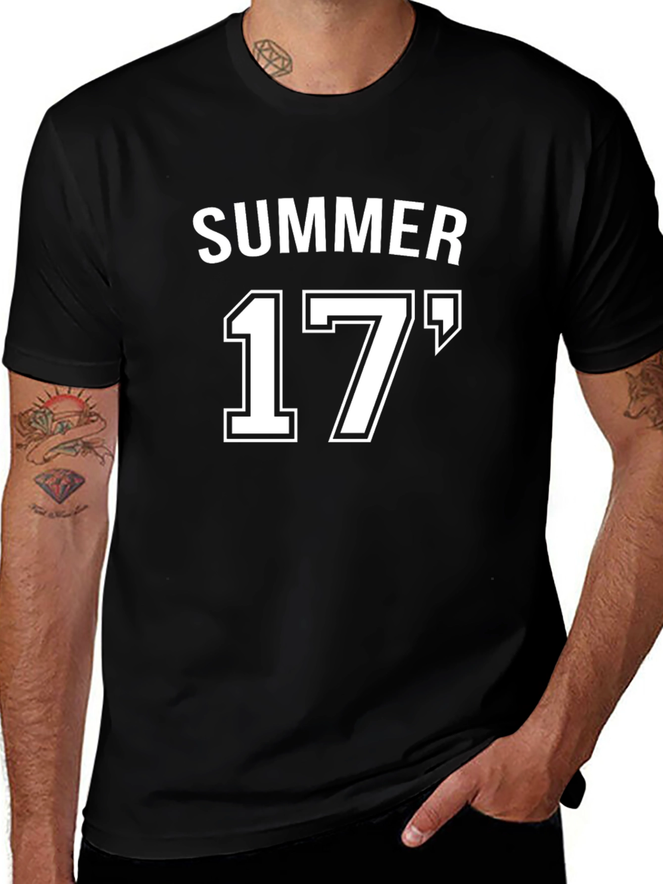 Summer 17 Black Cotton Graphic Tee