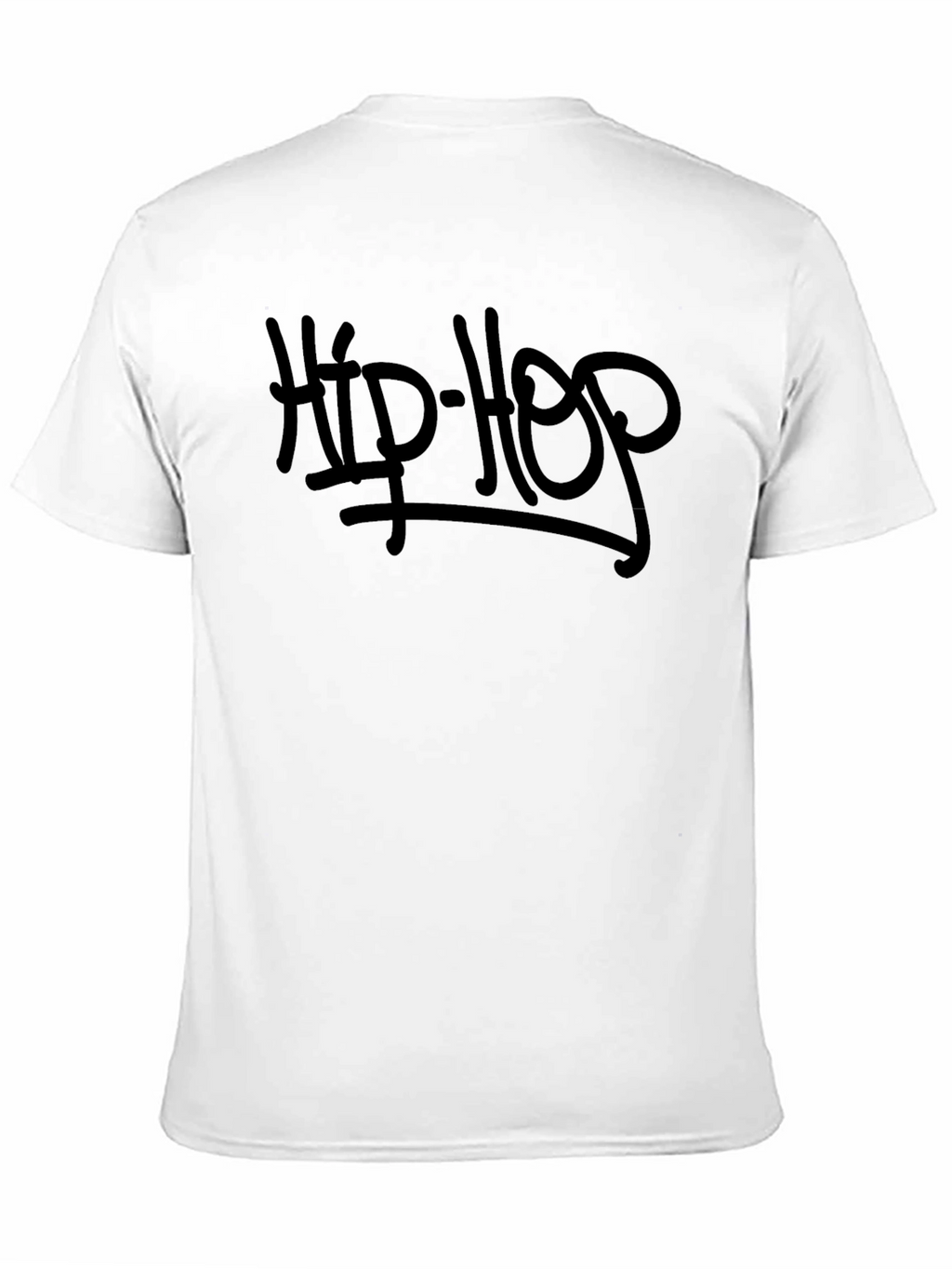 Hip Hop Graphic T-Shirt - Black Crew Neck Tee